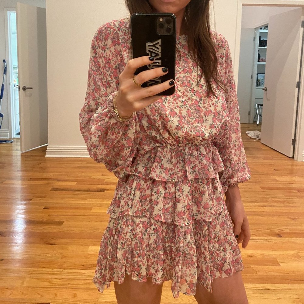 LoveShackFancy Pink Floral Top - XS